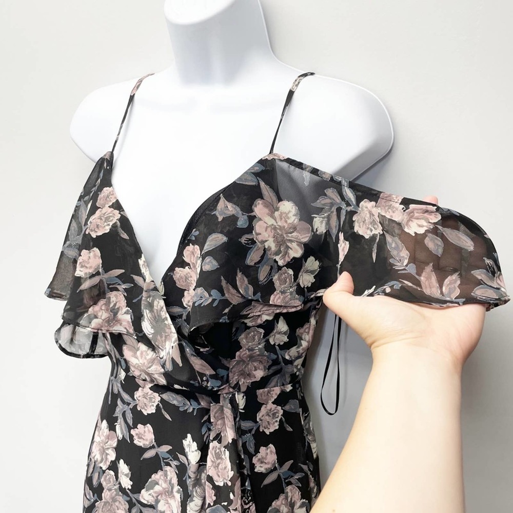 Caren Forbes Floral Ruffle Exposed Shoulder Maxi S - Picture 6 of 16